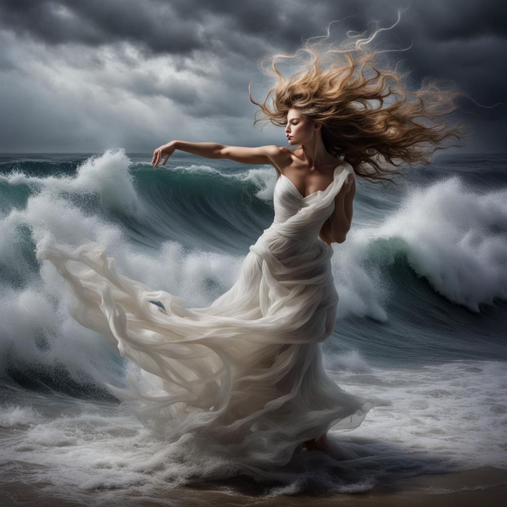Passionate Dance with the Sea's Fury