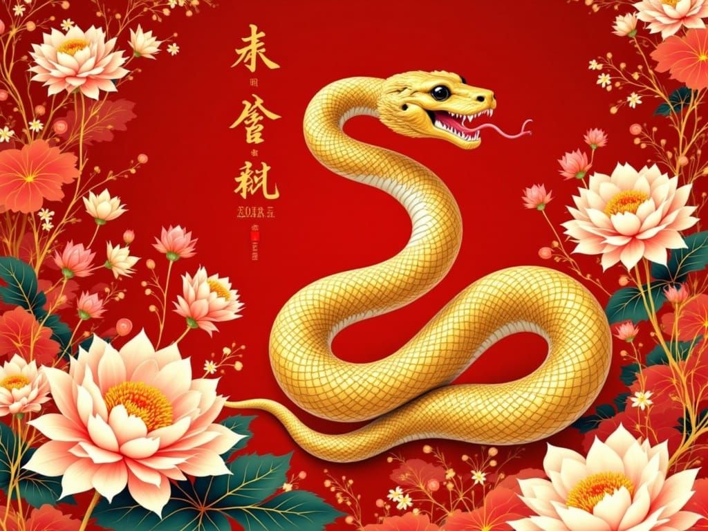 Golden Snake in Festive Harmony