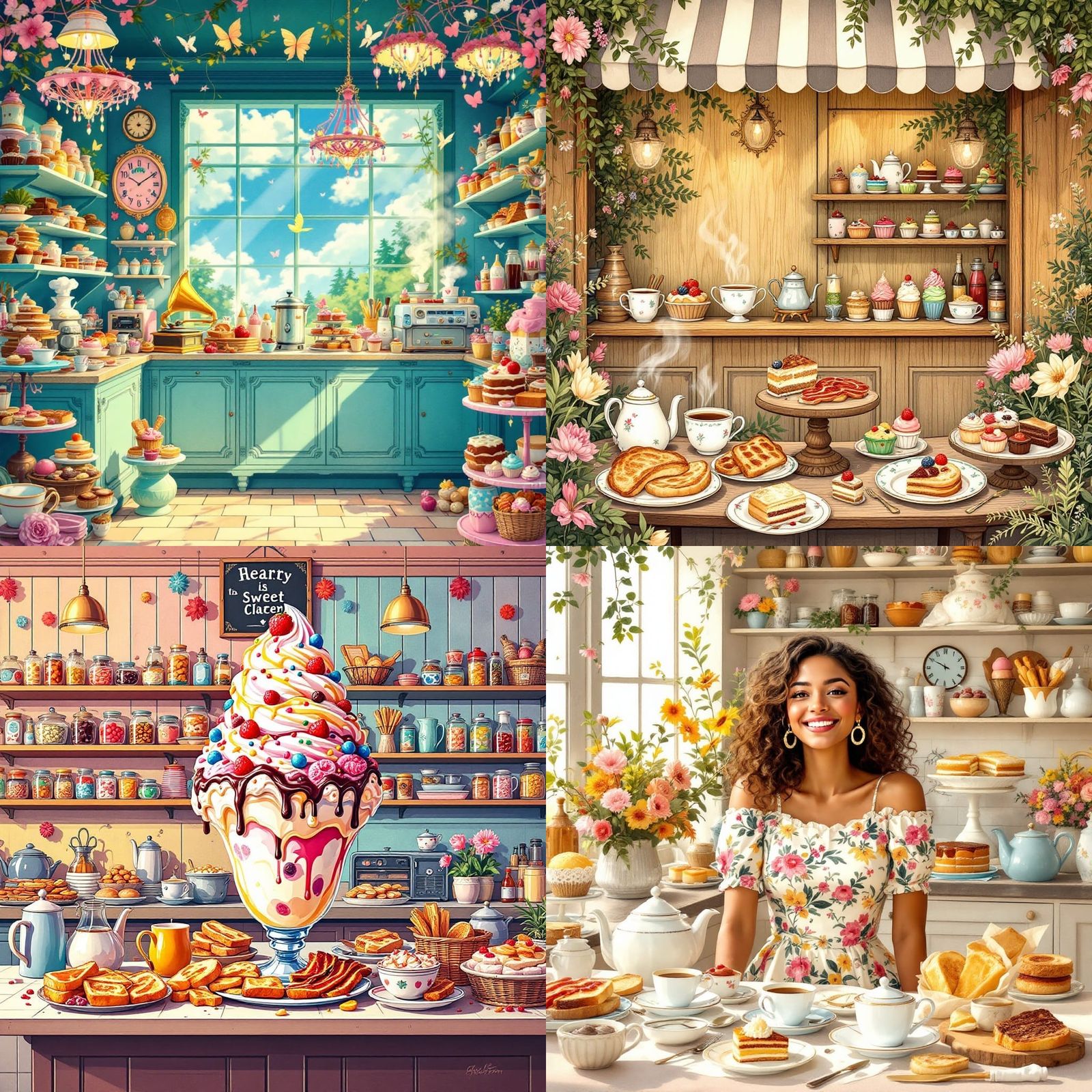 Sweet Treats Album Cover in Whimsical Watercolor Style