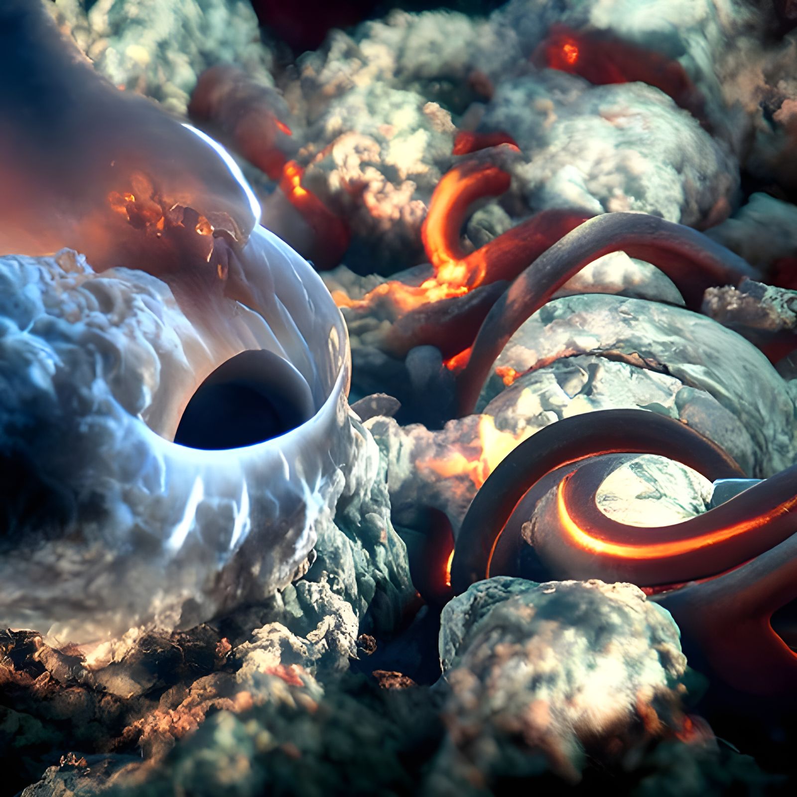 Surreal Vortex of Blood and Darkness in Digital Art