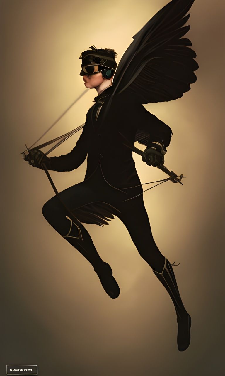 Victorian Robin with DaVinci Wings Comic Art