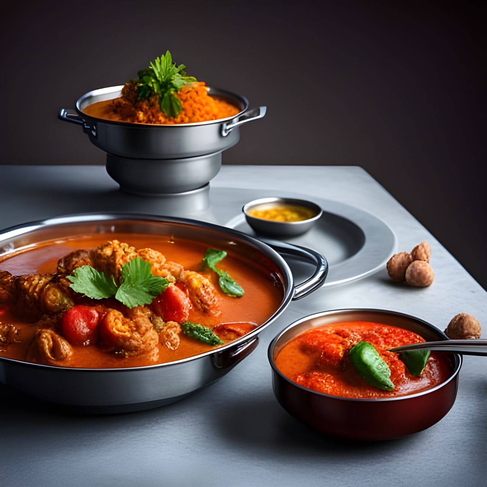 Hyperrealistic Indian Food Splash Art