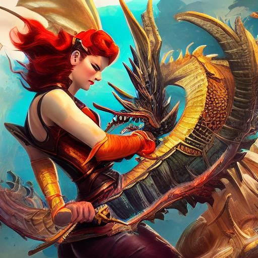 Dragon Pinup in Modern Classic Style