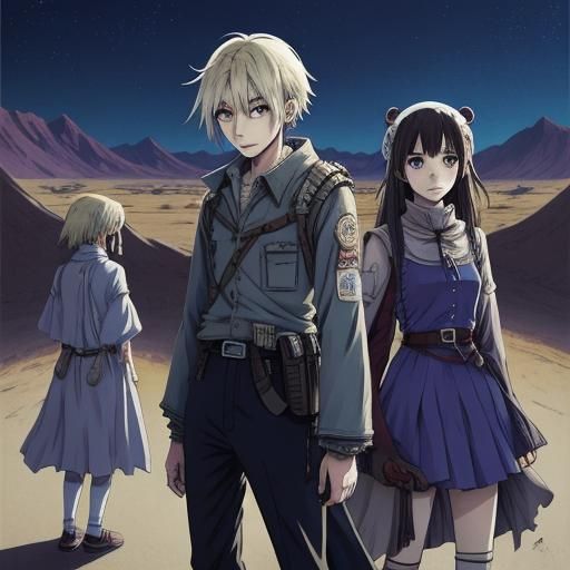 Desert Ghost Town in Anime Style