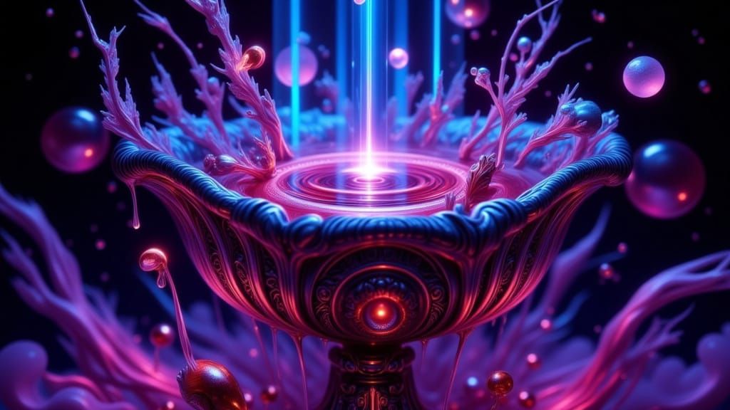 Fantastical Violet Goblet Overflowing with Crystals