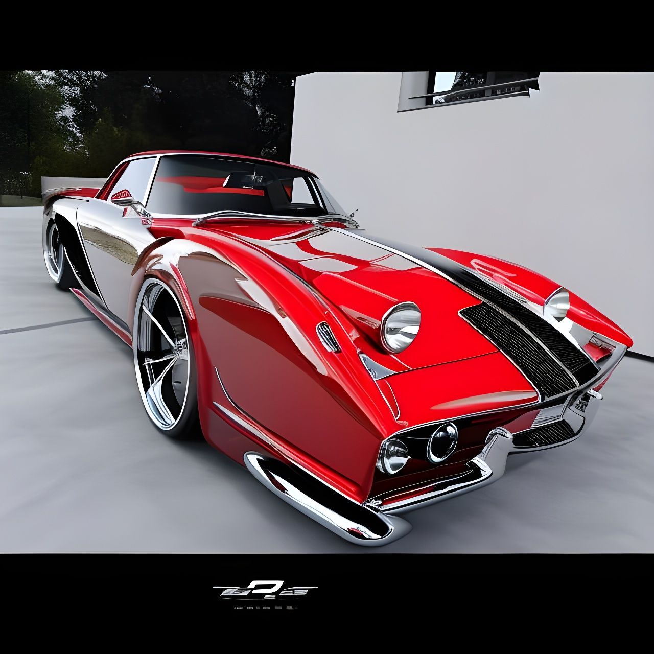 Candy Red Ferrari Enzo Lowrider Concept Art