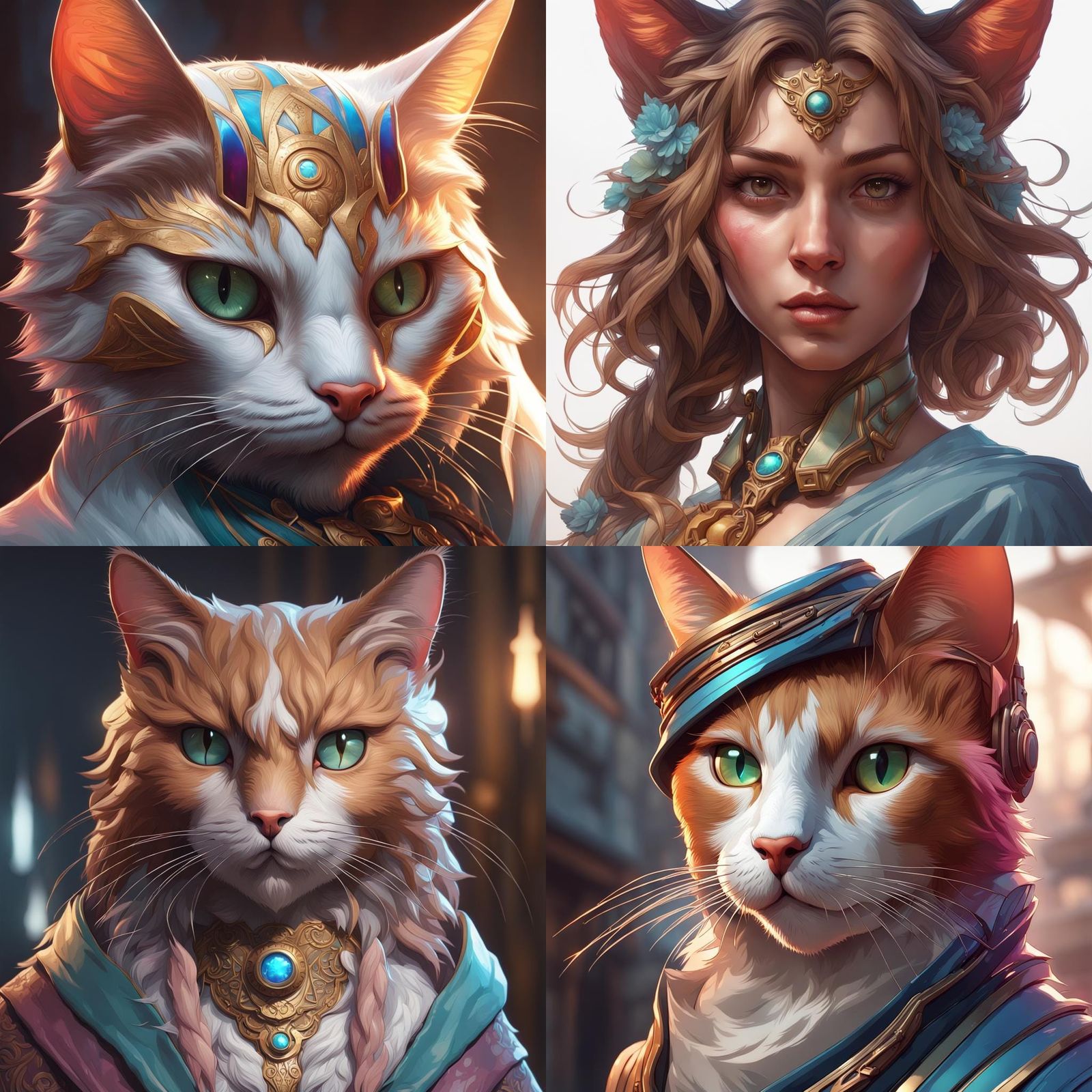 Hyperdetailed Cat Portrait in Digital Art Style