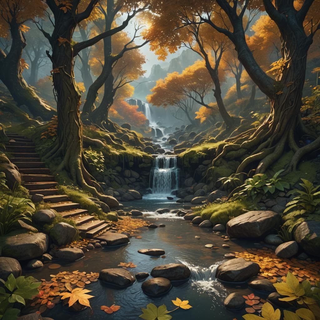Idyllic Reading Spot in Detailed Matte Painting