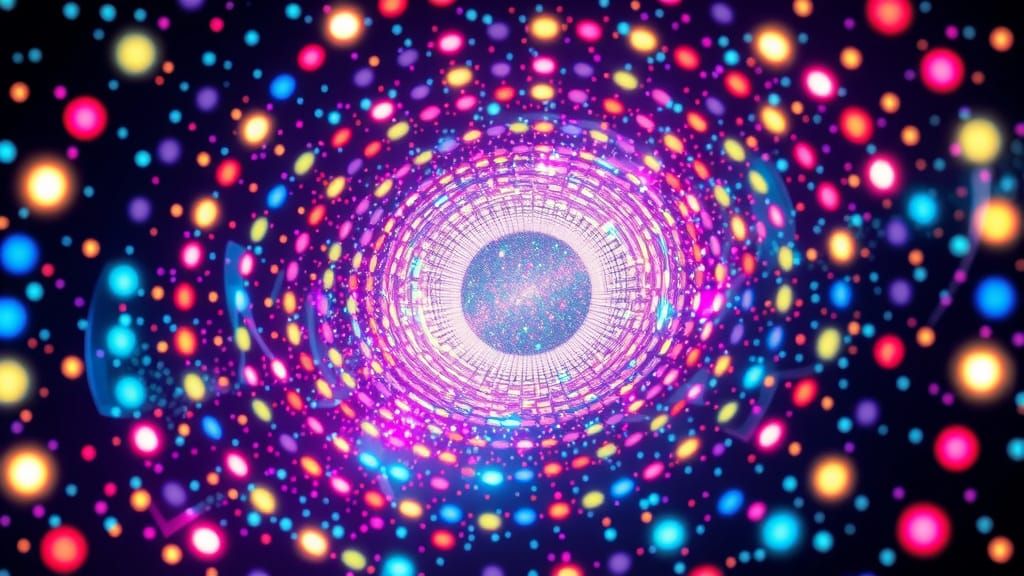 Neon Polka Dot Tunnel in Cosmic Space