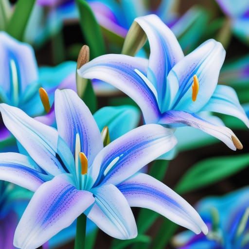 Glowing Turquoise Lilies in 4K Resolution