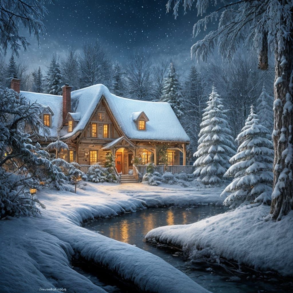 Winter Enchantress in Snowy Forest