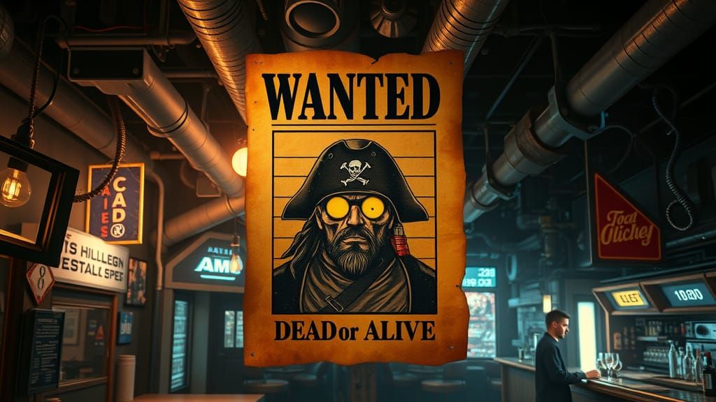 Captain Harlock Wanted Poster in Space Cantina