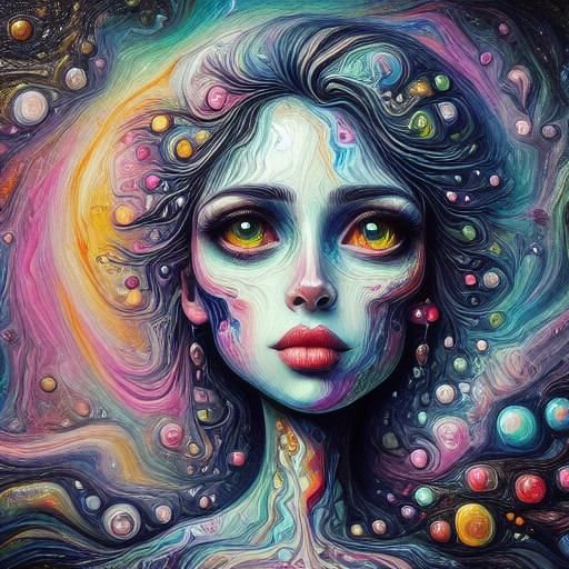 Abstract Soap Bubbles in Cubist Style