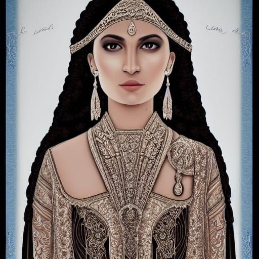 Elegant Priestess in Fantasy Church, Hyperdetailed Portrait