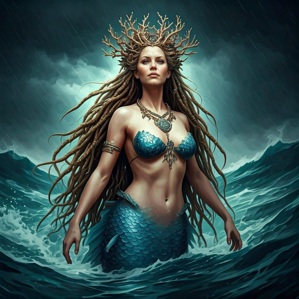 Viking Mermaid Goddess of Stormy Seas