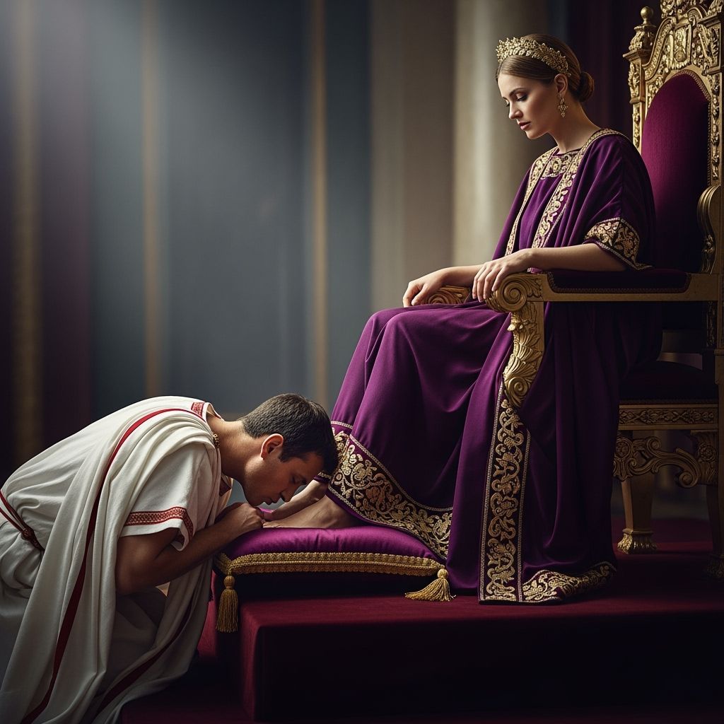 Roman Senator Submits to Empress in Dramatic Photo