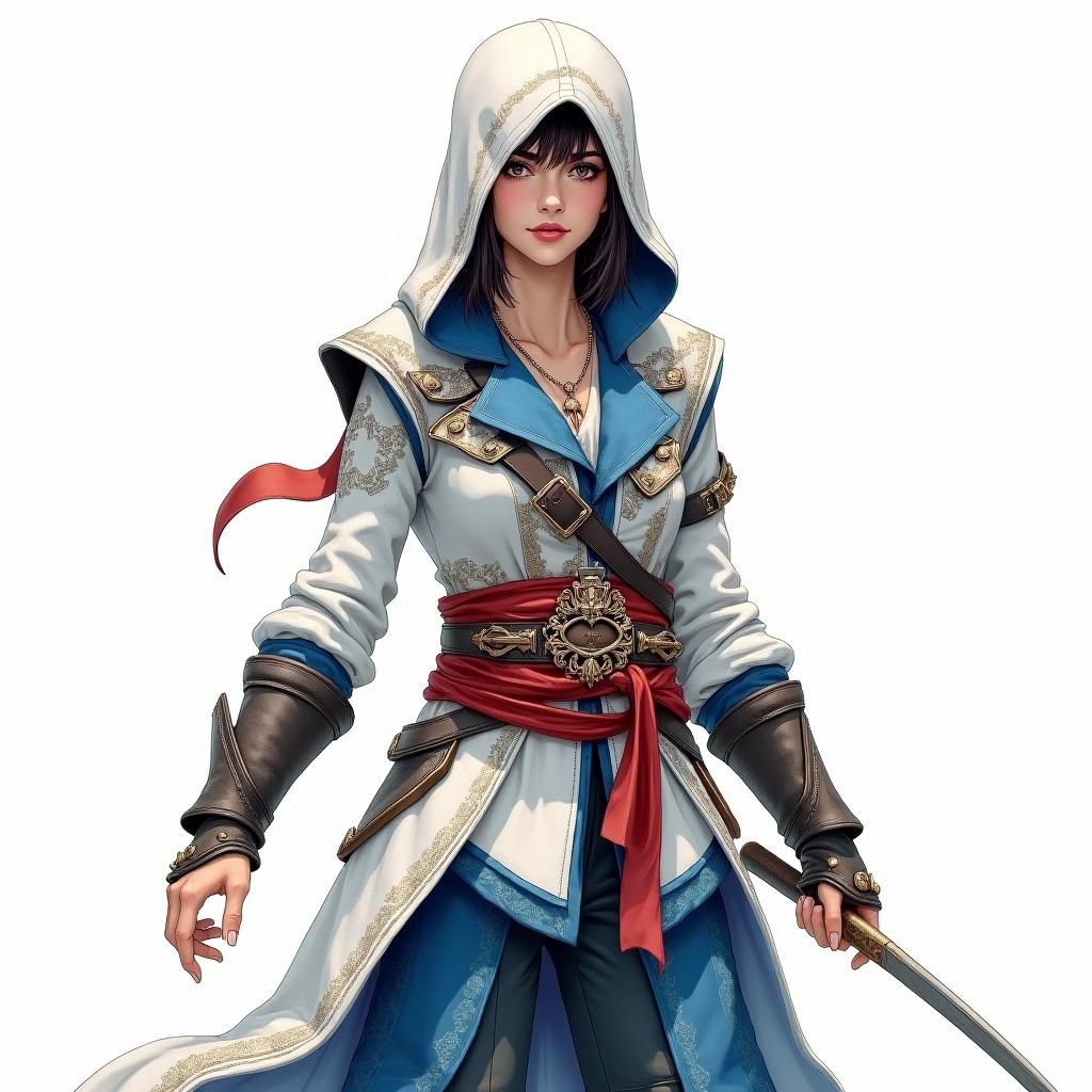 Anime Assassin's Creed Character in Japanese Art Style