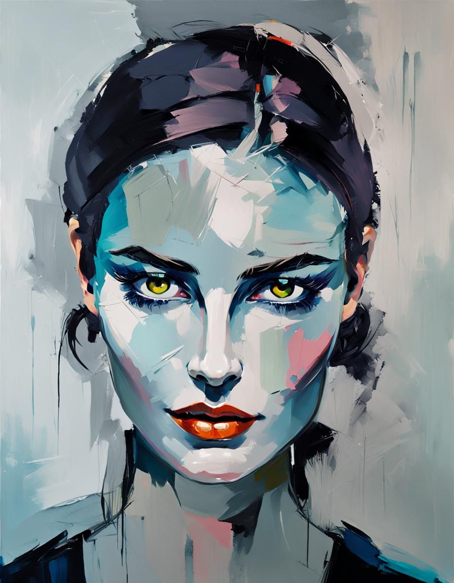 Pop-Expressionism Portrait with Impasto Acrylic Techniques