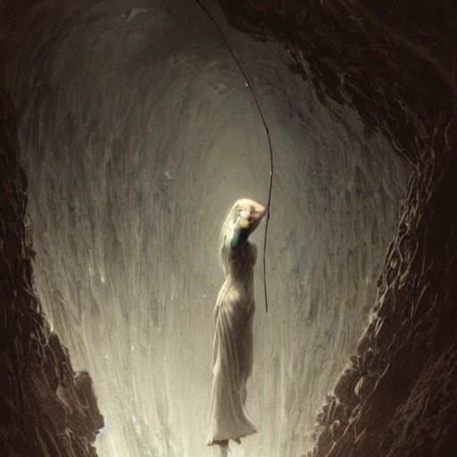 Delicate Flower at Abyss Edge in Gothic Horror Style