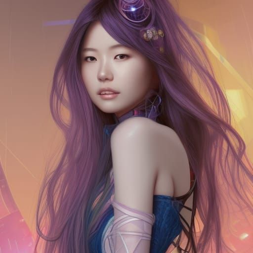 Sapphire Prom Dress in Cyberpunk City