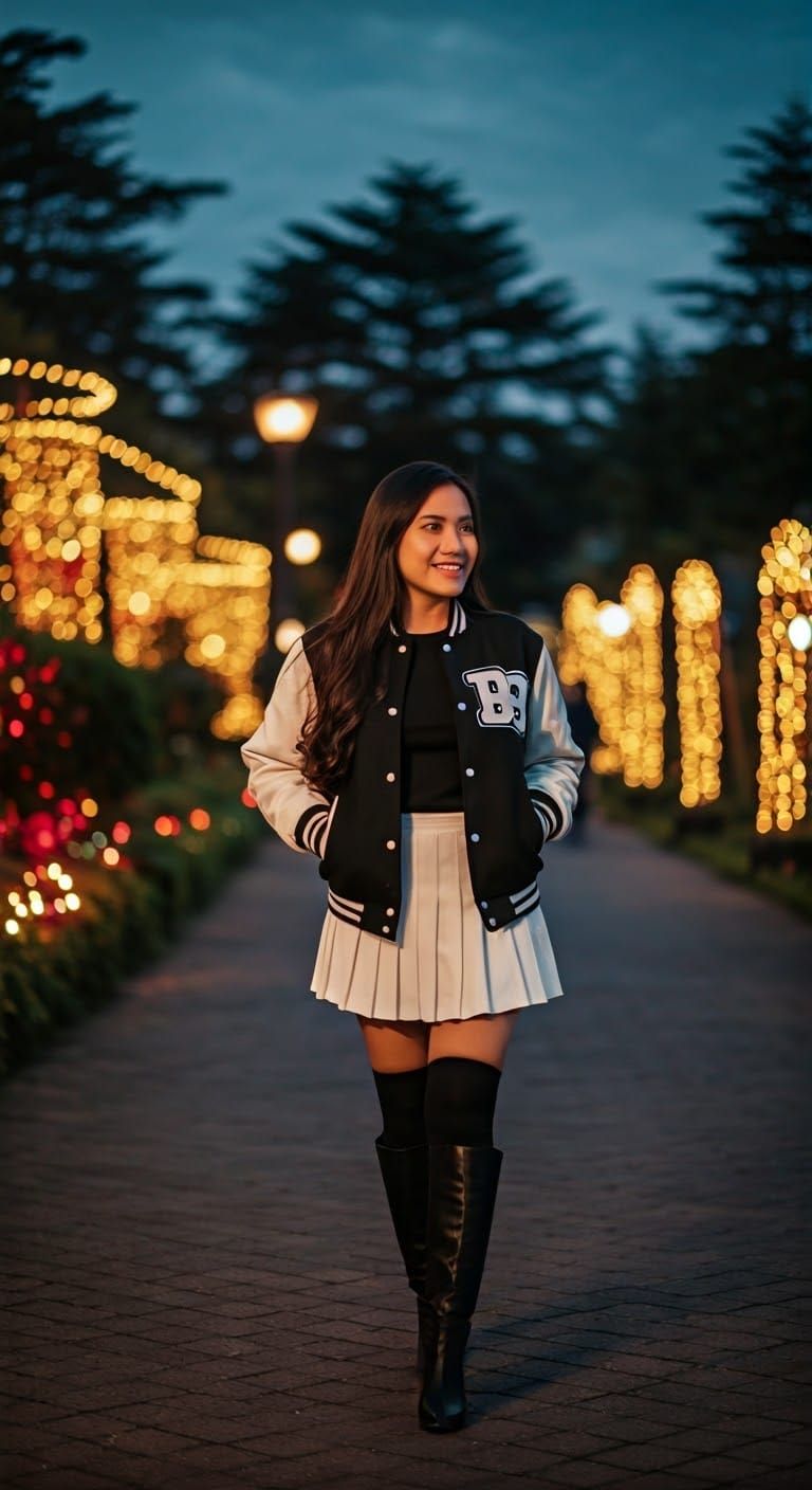 Filipina woman in casual wear and knee-high boots