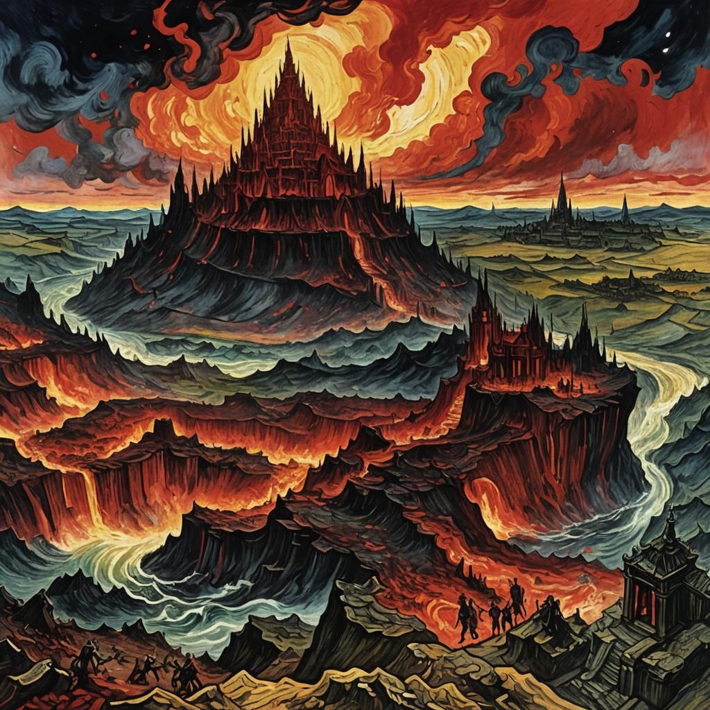 Infernal Pandemonium in Dreamlike Impressionistic Style