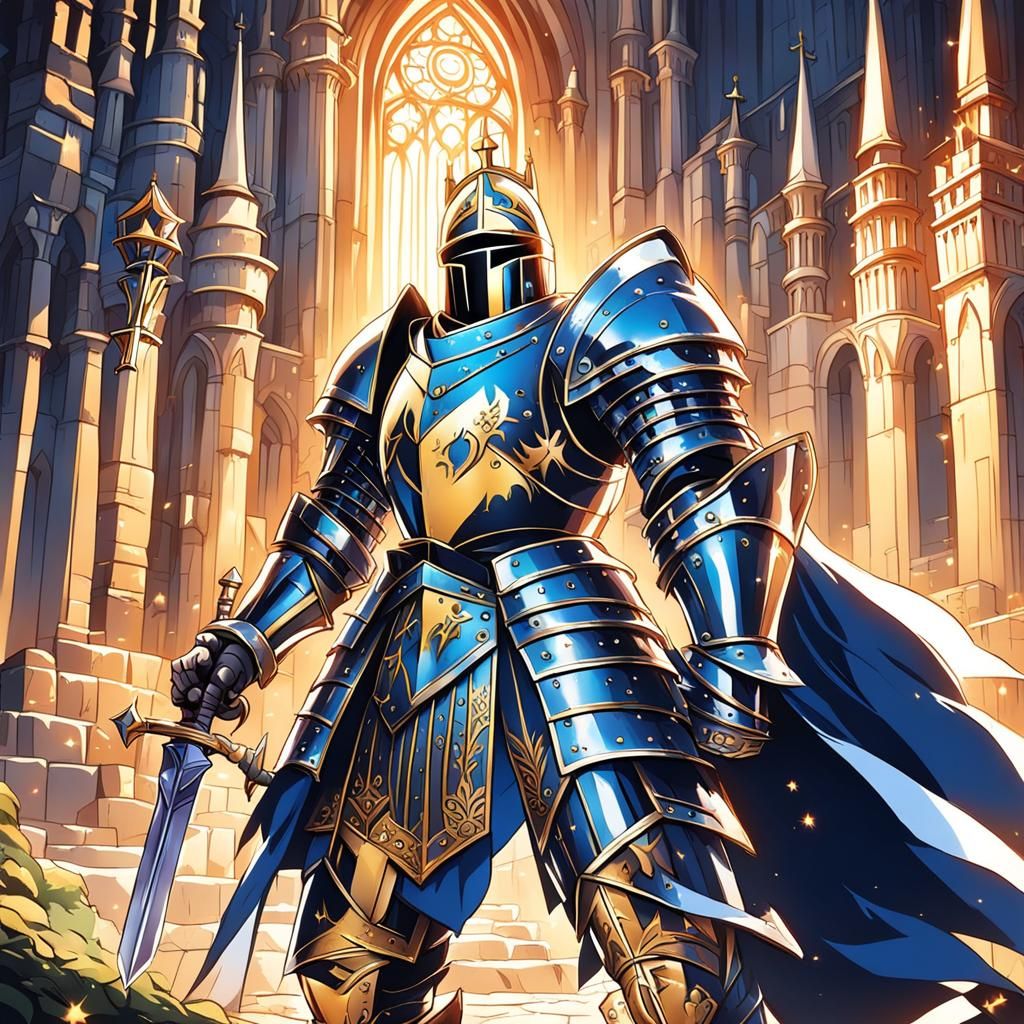 Young Knight in Shining Armor: Anime Style Kingdom