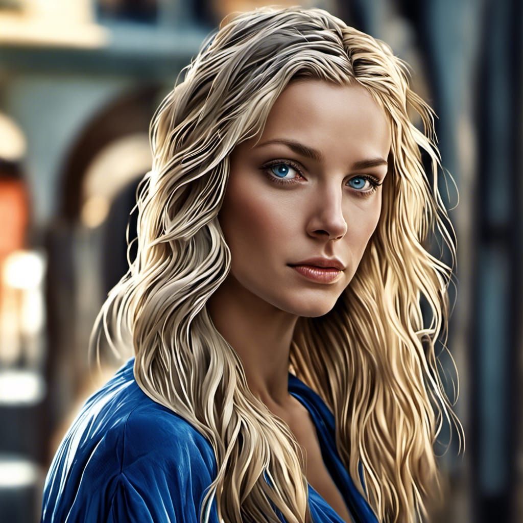 Photorealistic Portrait of a Beautiful Blonde Woman