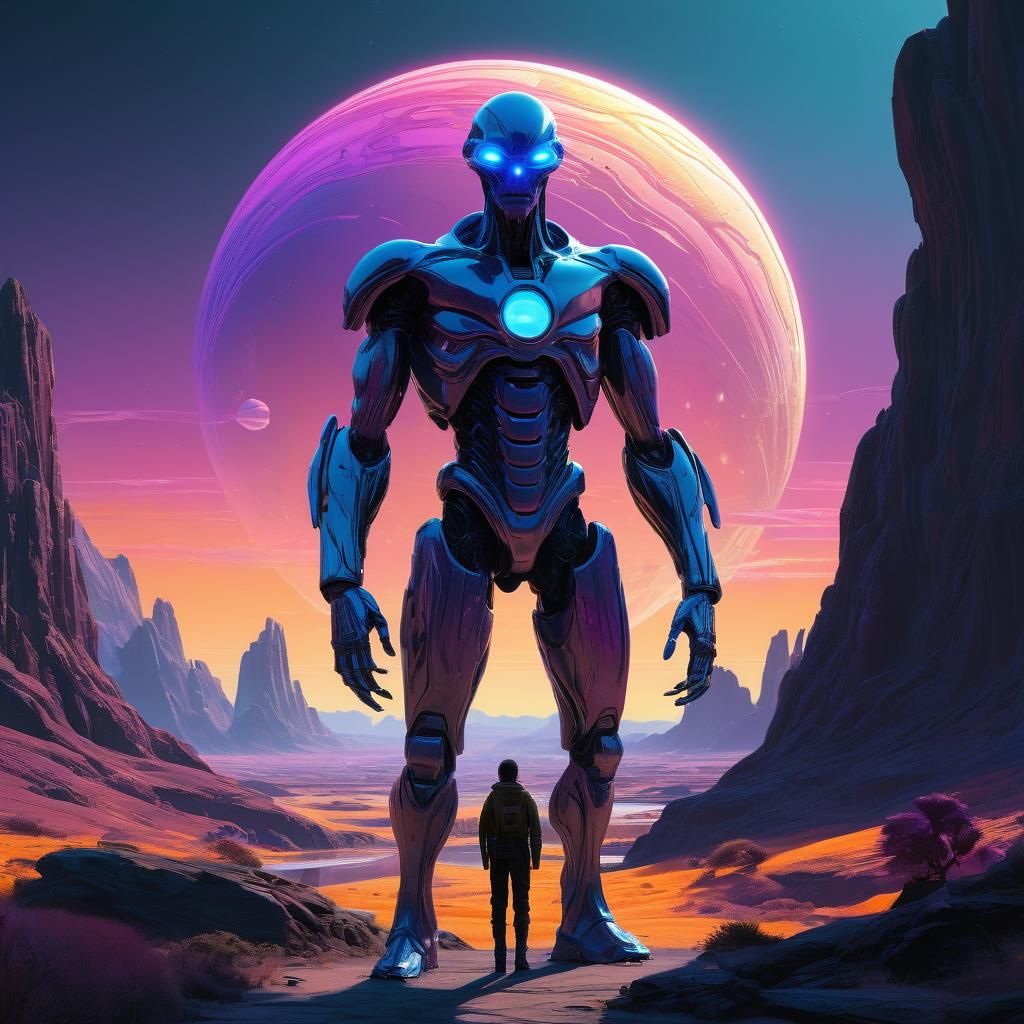 Alien Outcast in a Sci-Fi Landscape