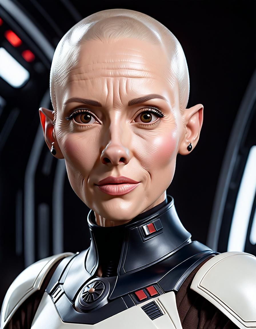 Elegant Hybrid Humanoid Portrait in Sci-Fi Style