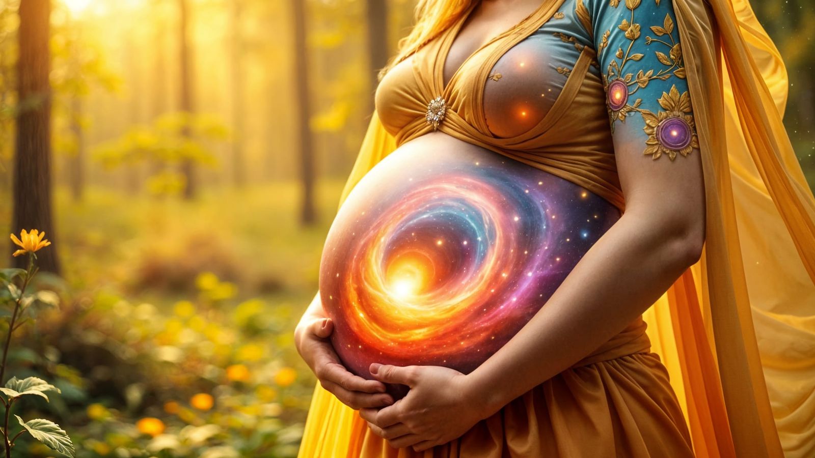 Pregnant Woman Reveals Dreamlike Universe Inside Belly