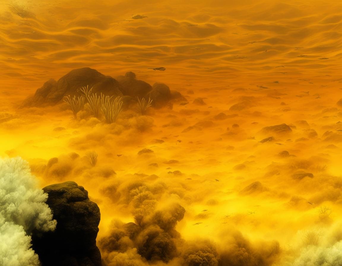 Cambrian Sulphur Sea in Hyperrealism Style