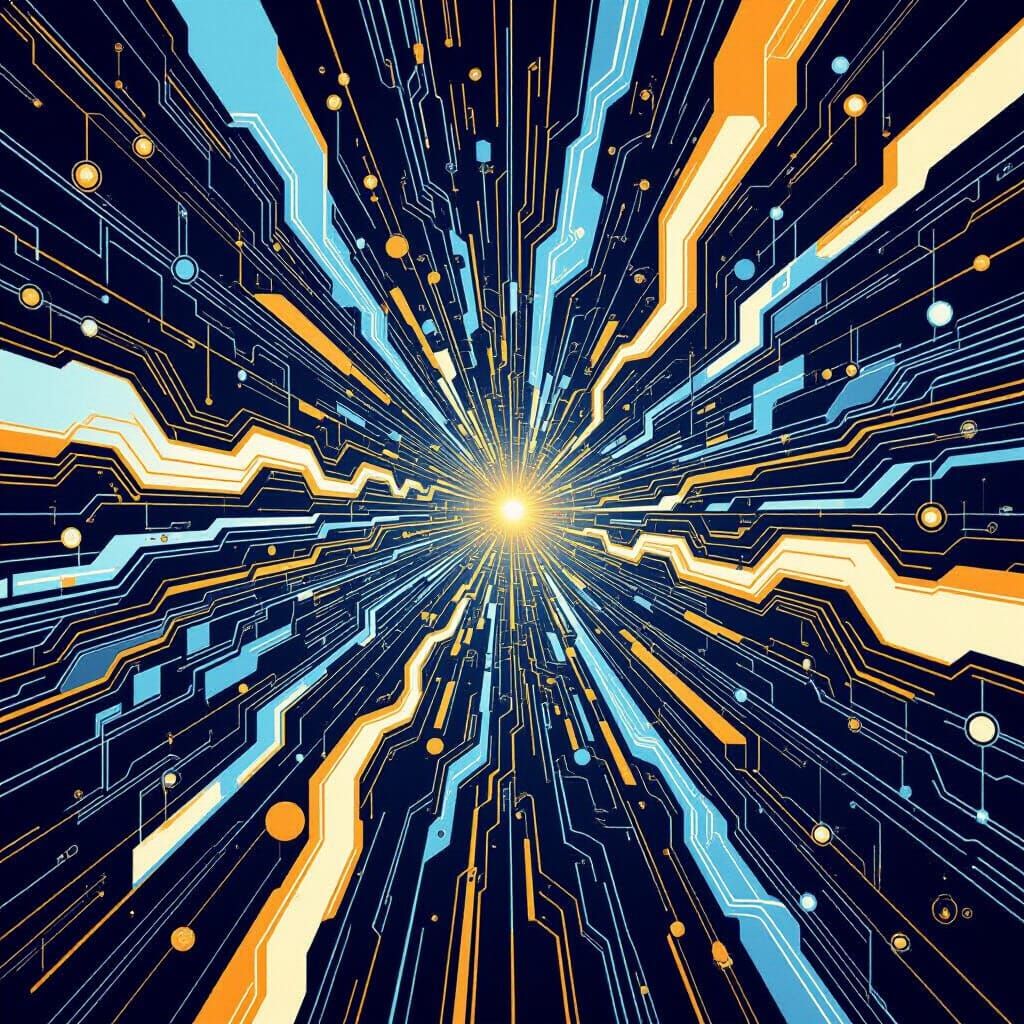 Abstract AI and Technology Digital Art