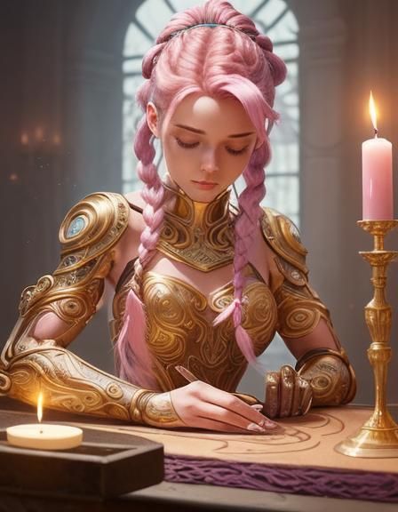 Futuristic Woman with Prosthetic Arm Illustration