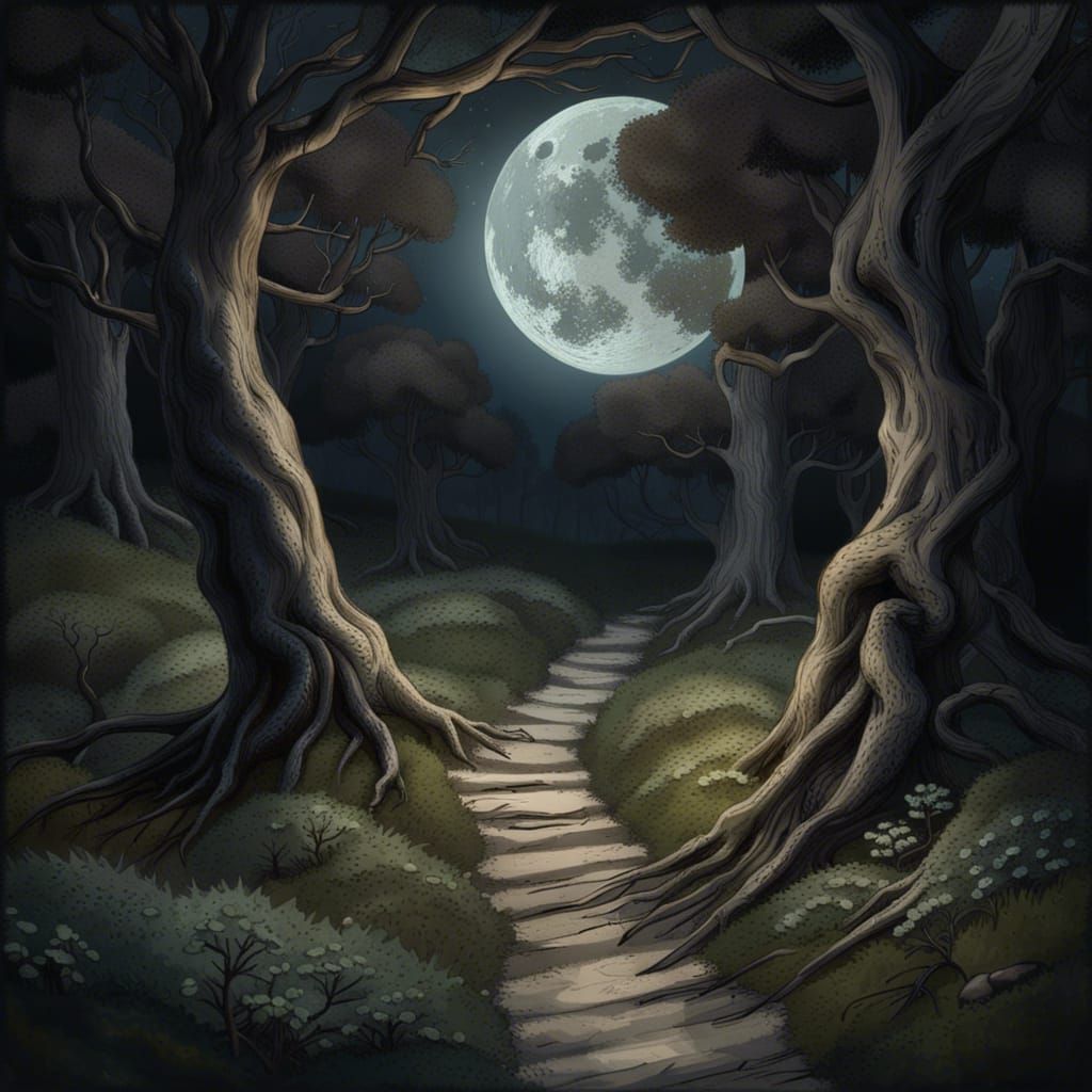 Hyperrealistic Moon Landscape with Figures in Splash Art