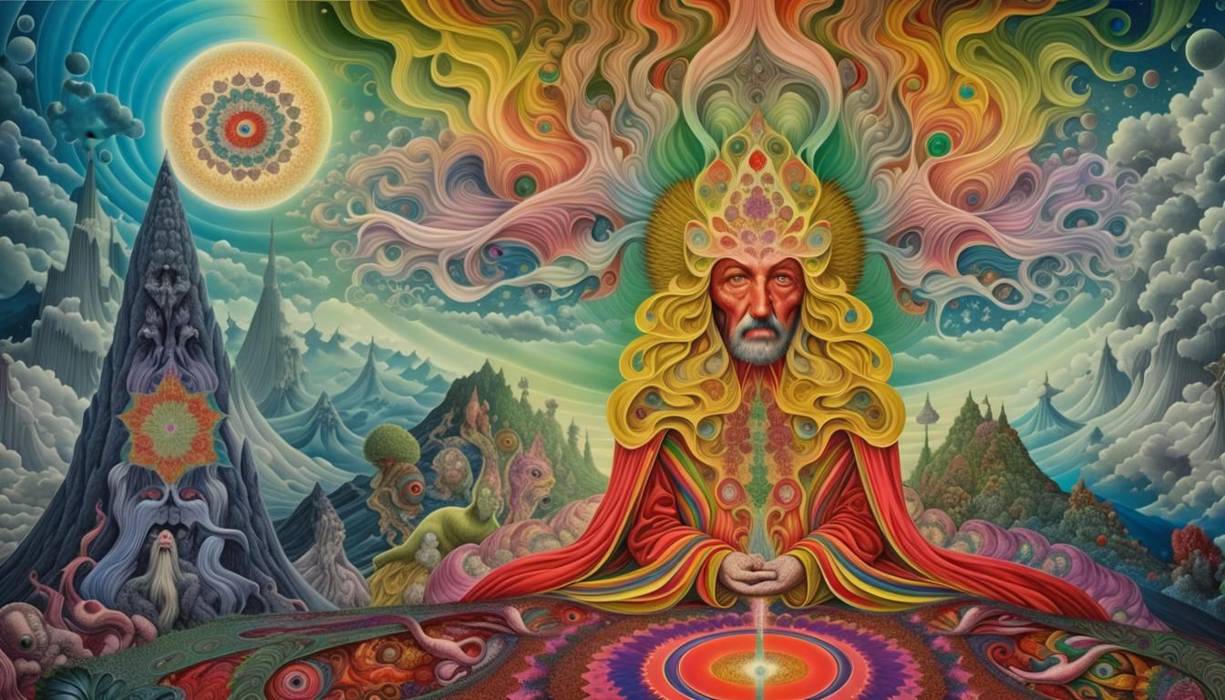 Mystic Wisdom: A Surreal Visionary Art Piece