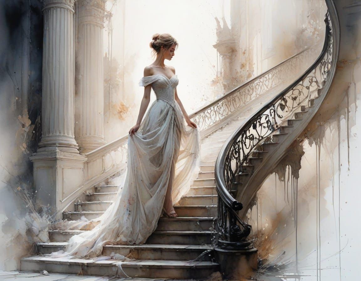 Cinderella's Midnight Dream in Watercolour Style