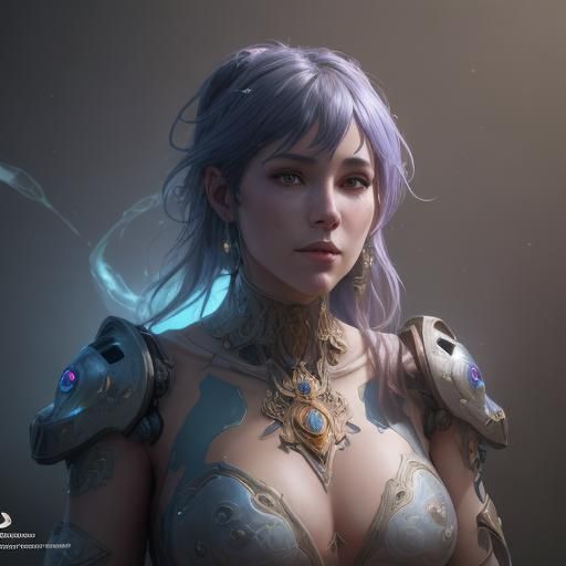 Robot Genie Portrait in Hyperdetailed Style