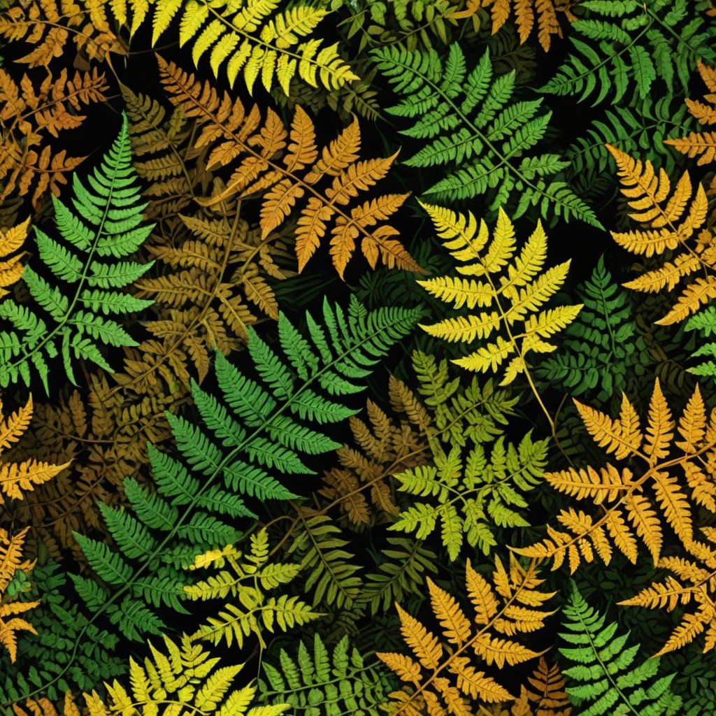 Vibrant Fern Fractal in Natural Colours