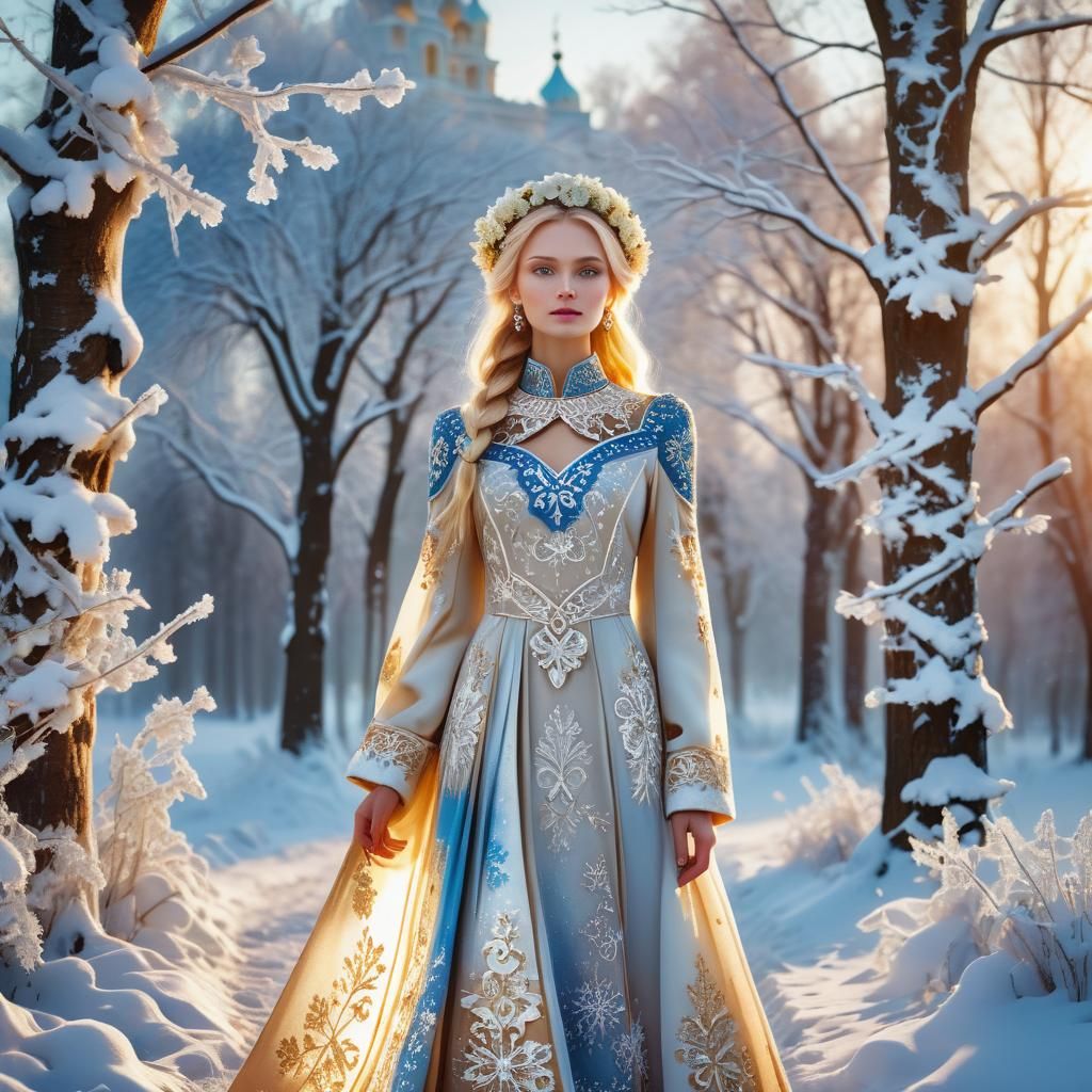 Winter Wonderland: Slavic Model in Moscow Fantasy Art