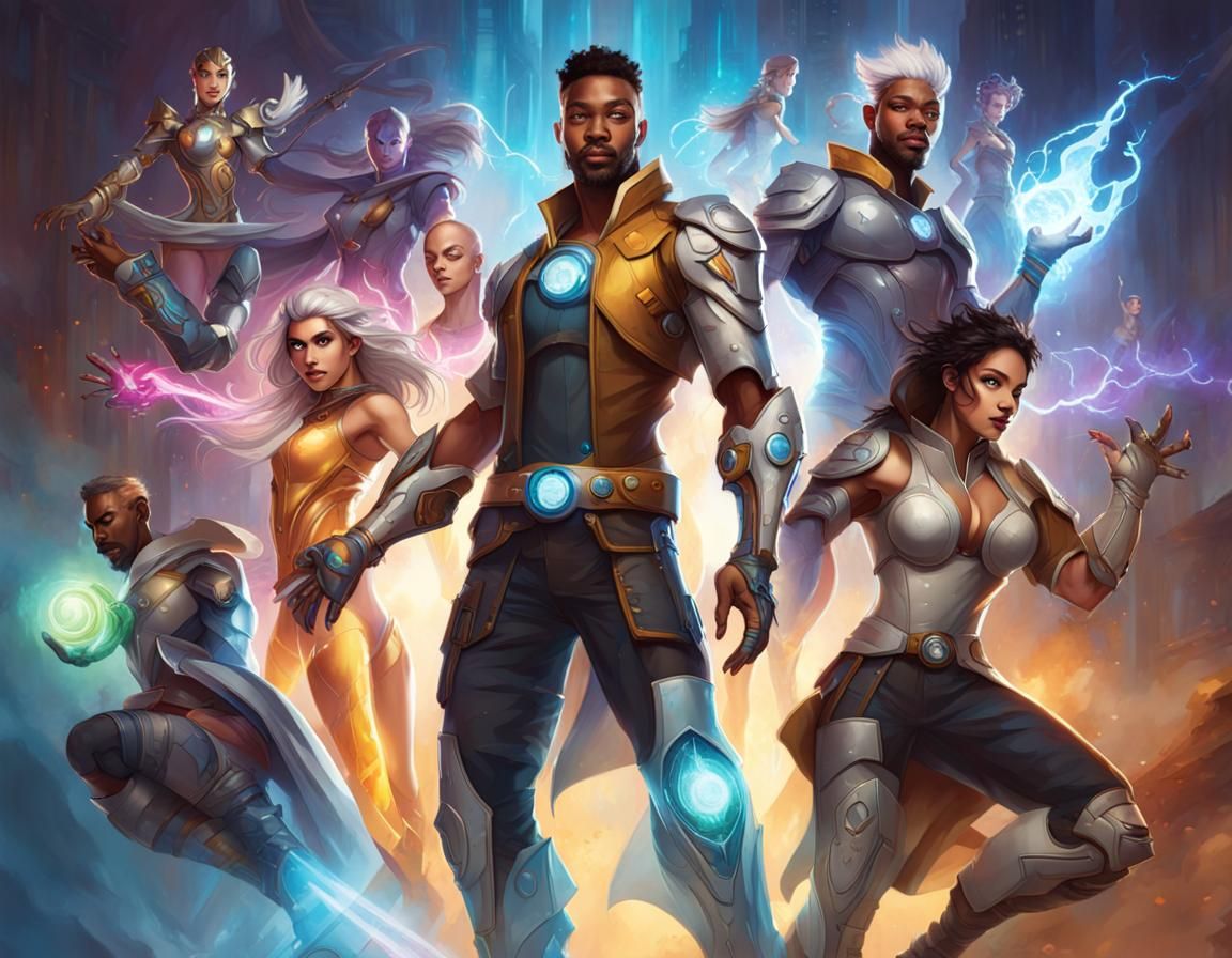 Diverse Group of Heroes with Unique Powers