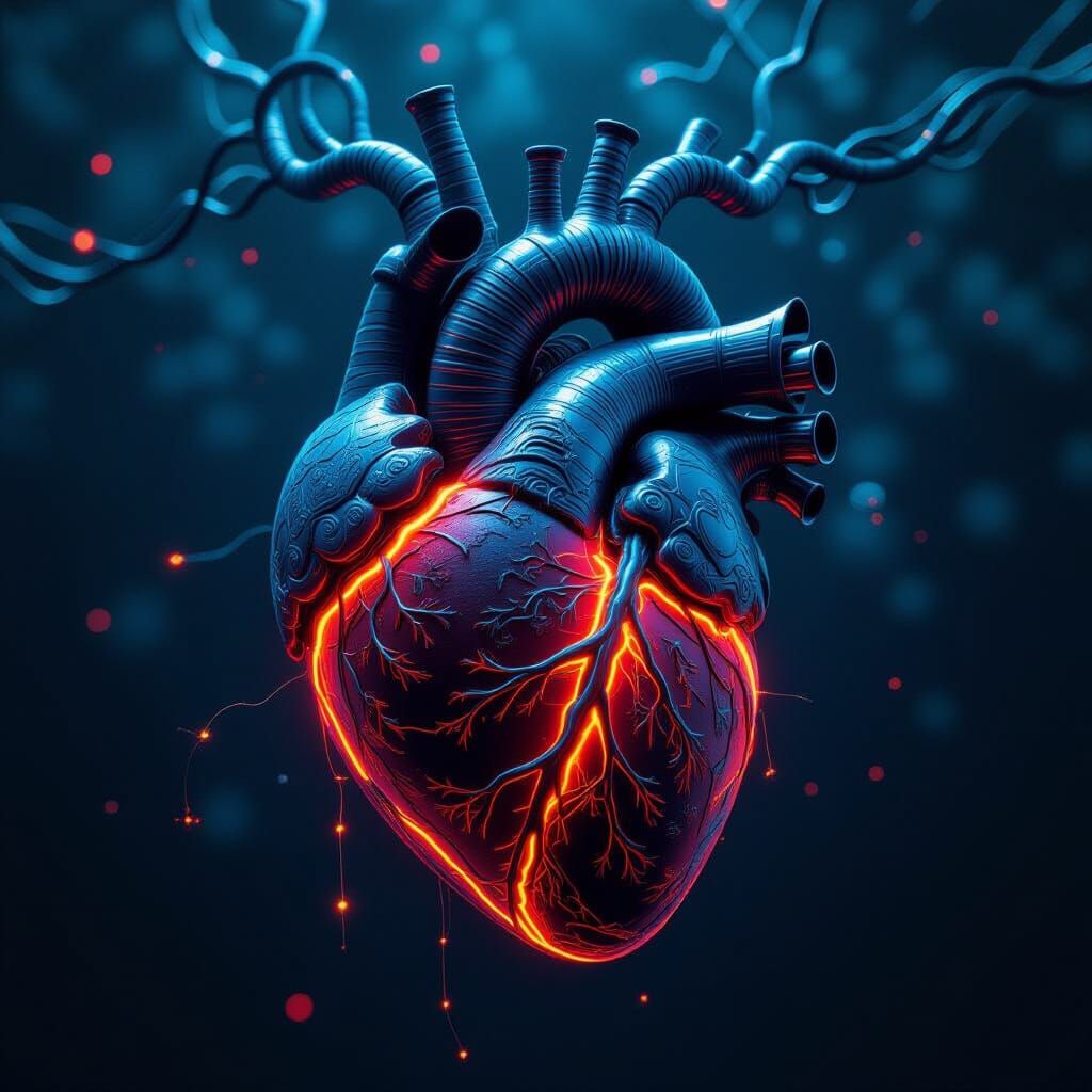 Biomechanical Dragon Heart in Surrealist Rendering