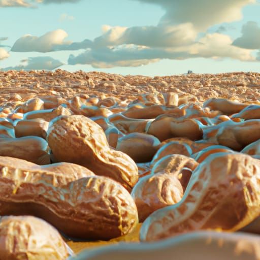 Hyperrealistic Peanut Fields as Matte Painting