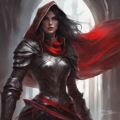 Beautiful Medieval Knight Girl in Light Armour