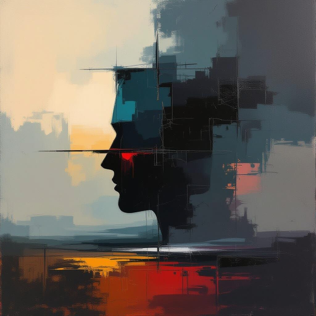 Abstract Landscape in Rothko and Beksinski Style