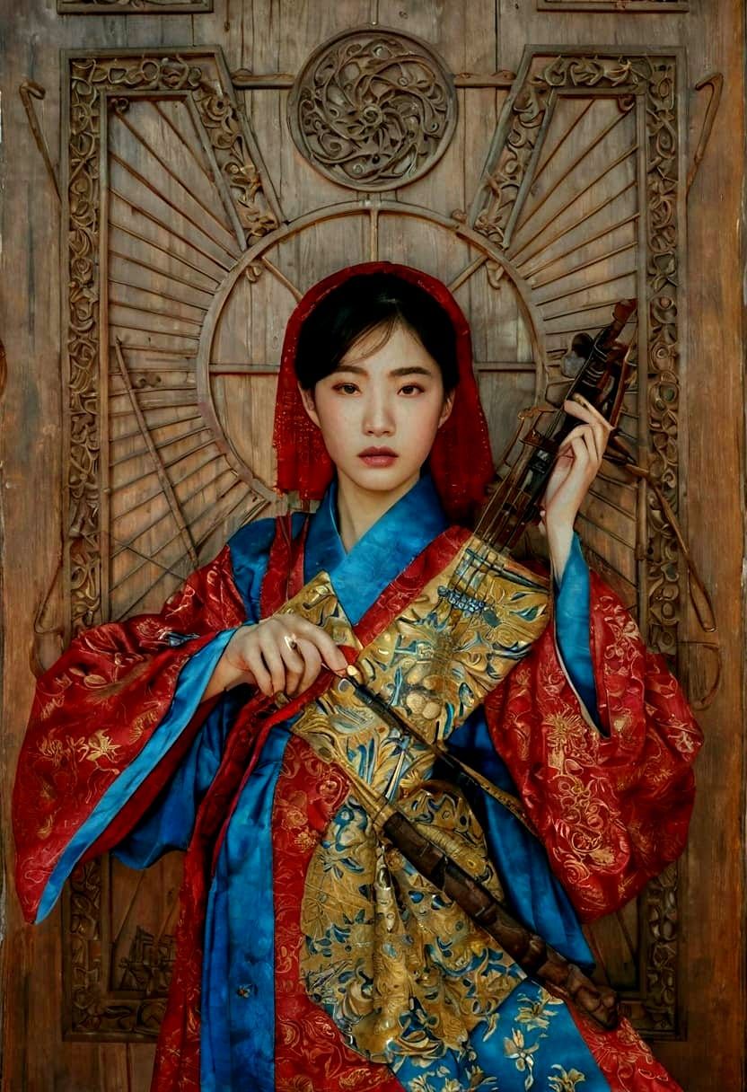 Korean Goddess of Wind in Elegant Hanbok Attire