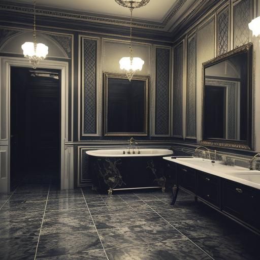 Cinematic Bathroom Scene with Moody Atmospheric Ambiance