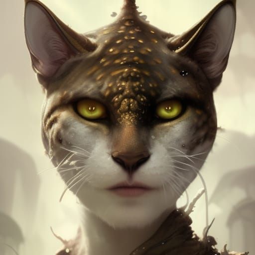 Tabaxi Ranger Portrait in Hyperdetailed Digital Art
