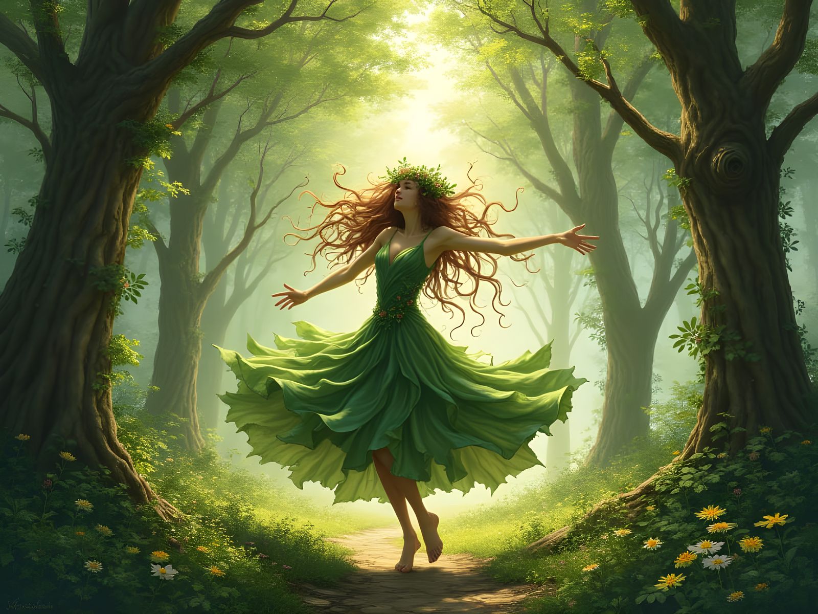 Forest Muse Dances in a Lush Glade