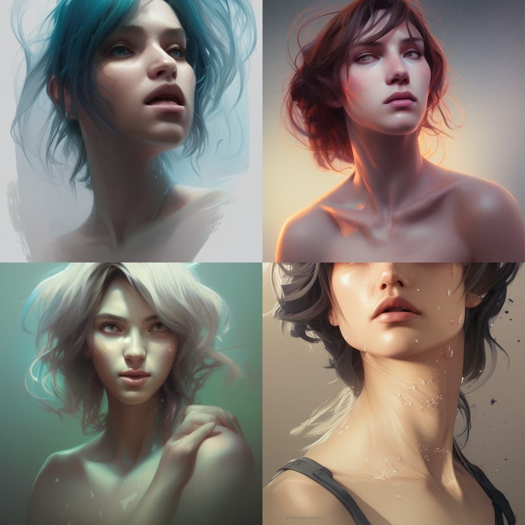 Detailed Chalk Portrait in Volumetric Lighting